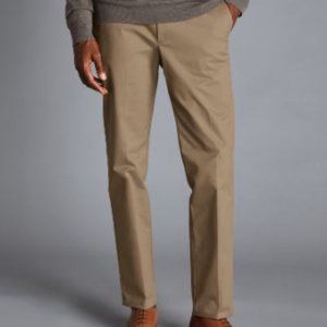 NEW PACKAGED Charles Tyrwhitt Smart Non-iron Cotton Chino Pants SF Fawn 38W/34L